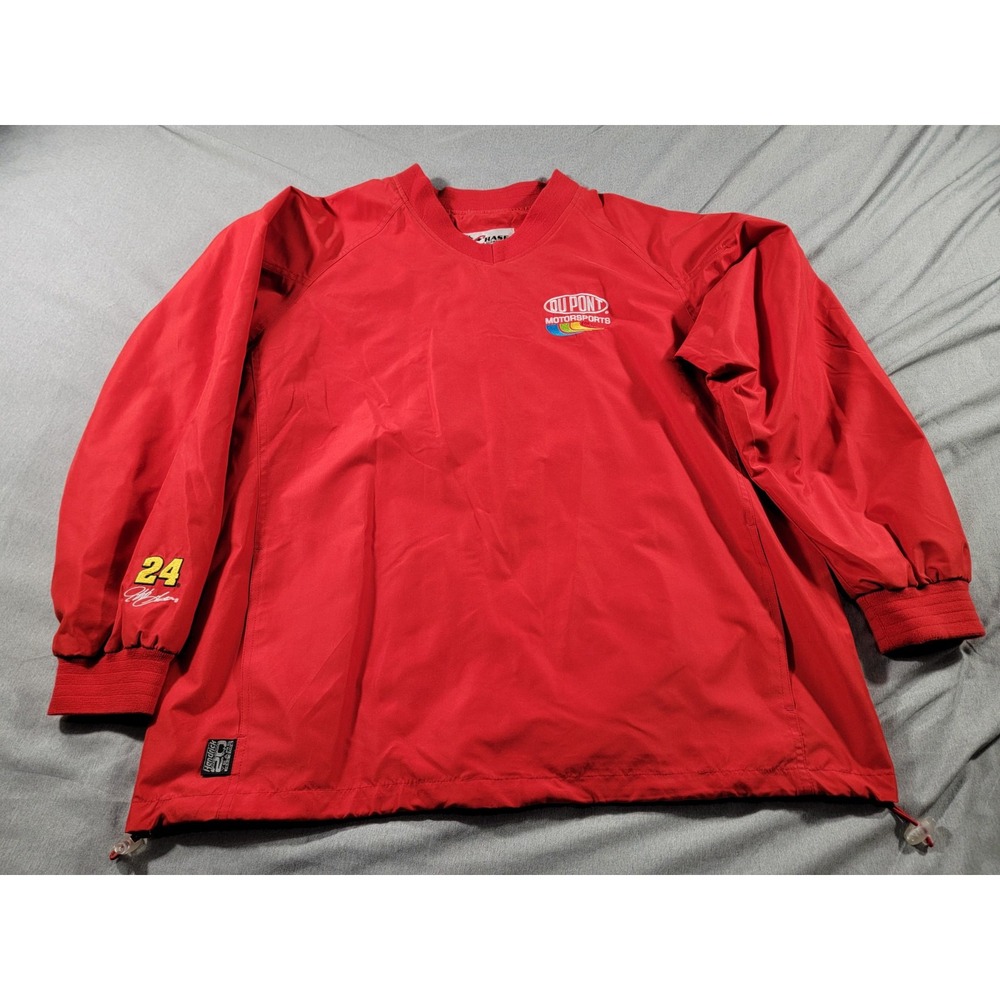 Vtg NASCAR Jeff Gordon #24 Dupont Chase Authentics Vented Large‎ Pullover Jacket